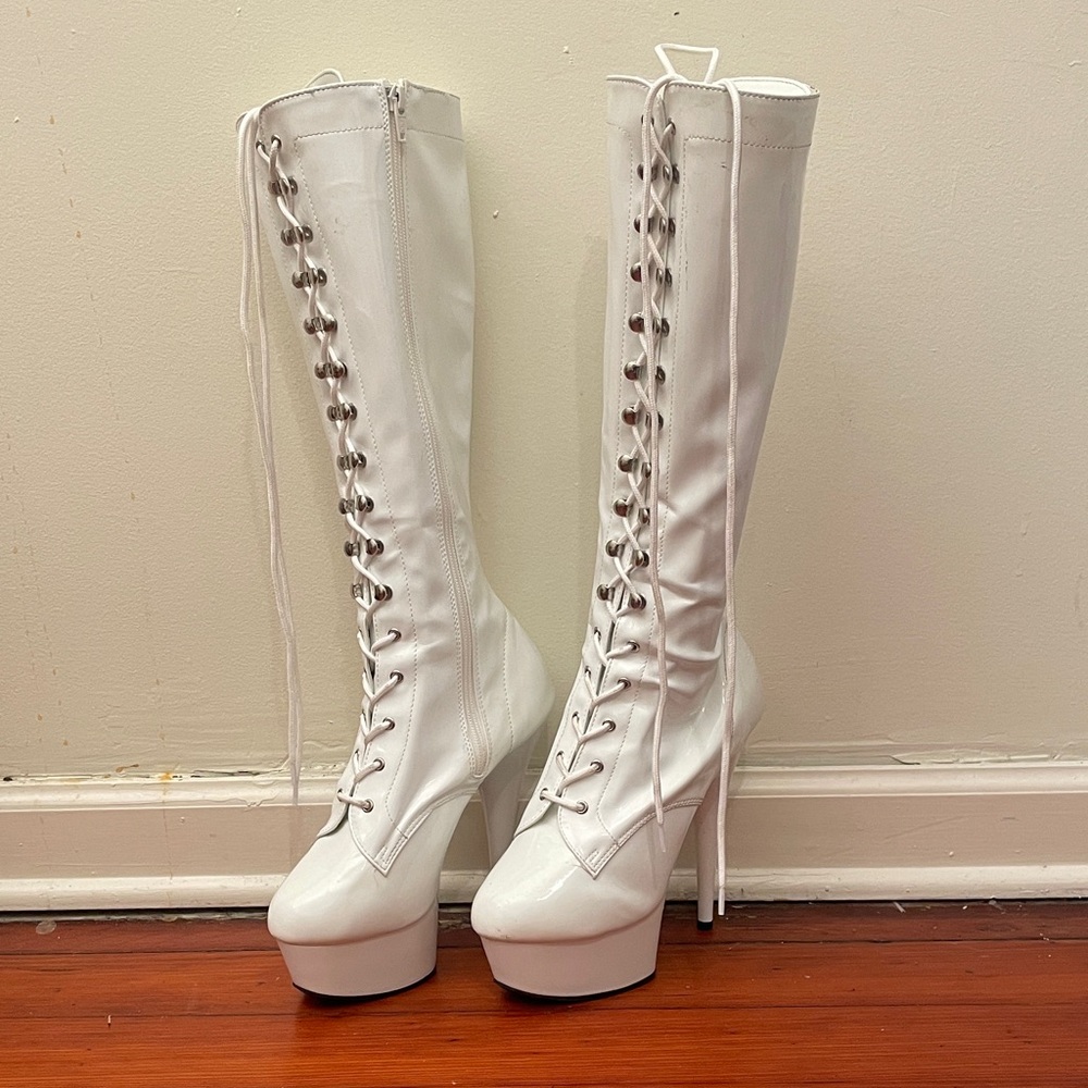 Pleaser Delight 1023 Lace-Up Platform Boots sz 8